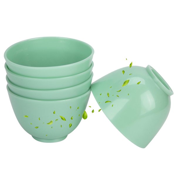 lvifloae 5pcs DIY Facial Mask Mixing Bowl PVC Home AntiImpact Facial Mask Bowl Face Mask Applicator Tool Light Green