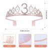 JasperKino 3th Birthday Sash and Tiara Set Rose Gold Birthday Sash Crown Birthday Party Favors Supplies for Birthday Party