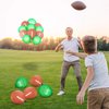 Skylety 60 Pieces 12inch Football Latex Balloons Sports Green Brown Field Football Themed Party Mini Decorations and 2 Gold Balloons Ribbon for Tailgate Game Day Gift Football Supplies Birthday Party