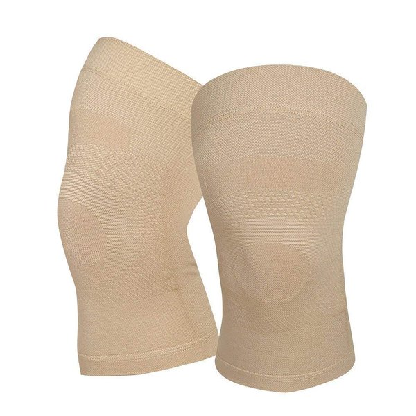 Knee Compression Sleeves, 1 Pair, Can Be Worn Under Pants, 20-30mmHg Strong Support Knee Brace for Unisex, Knee Support for Meniscus Tear, Arthritis, Pain Relief, Injury Recovery, Daily Wear, Beige XL