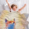 ALIFAFA Fox Blanket, Cute Red Fox Throw Blanket Aesthetic, Fox Gifts for Boys and Girls, Soft Plush Fox Lovers Fleece Blanket for Kids, Kawaii Fox Decor,50"x40"