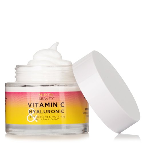 Mirth Beauty Brightening Face Moisturizer W/Vitamin C + Hyaluronic Acid | Collagen Peptides Firming Neck & Face Cream | Facial Moisturizer Eye Cream | Anti Aging Face Lotion For Women, 2.5 Fl Oz