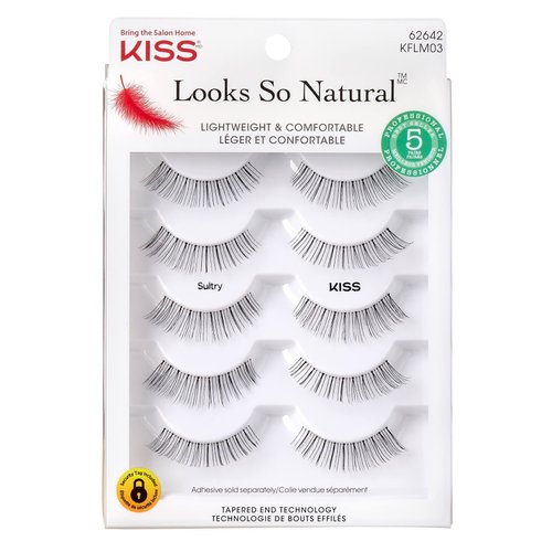 Kiss Looks So Natural Lashes Sultry 5 Pairs (Pack of 2)