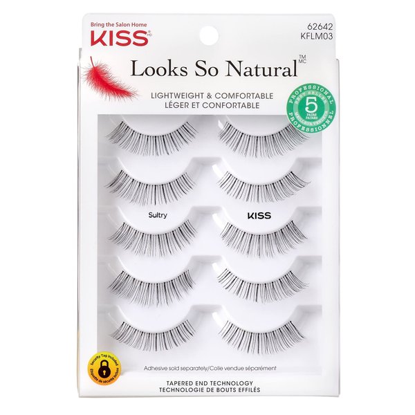 Kiss Looks So Natural Lashes Sultry 5 Pairs (Pack of 2)