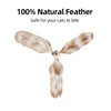FUKUMARU Cat Wand Toy, 35.5 Inch Cat Feather Propeller Toy with Bell, Steel Wire Cat Toy for Indoor Cats with Natural Feather