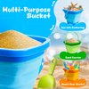 AuntyFey Collapsible Beach Toys Sand Toys for Toddlers 1-3, Beach Toy Sand Toy for Kids Ages 4-8, Collapsible Beach Sand Buckets Toys for Kids, Sandbox Toys for Toddler with Castle Sand Mold Shovel