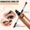 3D Microblading Eyebrow Pencil, 2024 New Waterproof Microblading Eyebrow Pencil Contouring Pen with 4 Fork Tip & Spoolie Brush, Precise Brush-Tip Create Natural Hair-Like Brows (#1 Light Brown)