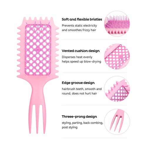 Curly Hair Brush, Curly Hair Comb for Shaping&Defining,Vented Hair Brush for Wet or Dry Hair Detangling Brush,MInovel 2024 Newest