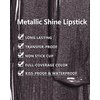 MAKI YIKA Metallic Lipstick for Women Black Lipsticks Long Lasting Glitter Lipstick No Smudge No Transfer Full-Coverage Liquid Lip Gloss (BR14 Midnight)