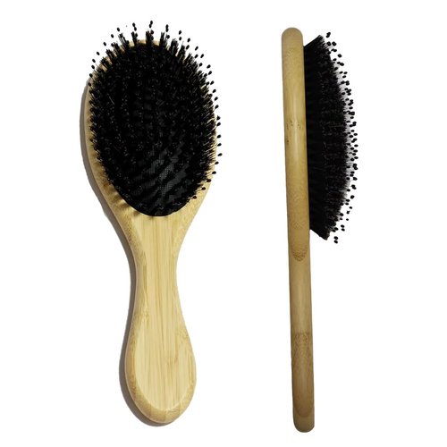 AFHGGZXZ Natural Boar Bristle Hair Brush for Women Men Kids, Boar & Nylon Bristle Brush,Hair Brush for Long, Curly or Any Type of Hair