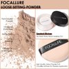 FOCALLURE Oil Control Loose Face Powder, Translucent Loose Setting Powder, Shine-Free Matte Finishing Powder, Long-lasting & Lightweight Sets Foundation Makeup, Includes Velour Powder Puff, Natural