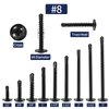 #8 x 1" Sheet Metal Screws 100Pcs 410 Stainless Steel Truss Head Fast Self Tapping Screws Black Oxide by SG TZH