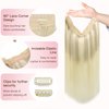 GOO GOO Hair Extensions Human Hair Ombre Ash Blonde to Golden Blonde Mixed Platinum Blonde 18 Inch 95g Remy Hair Extensions Human Hair Wire Hair Extensions with Transparent Line