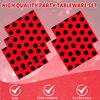 41PCS Ladybug Birthday Party Decorations Bug Party Decorations Red and Black Birthday Party Tableware Set Red Black Party Paper Plates Napkins Tablecloth For Boys Girls Baby Shower Party Supplies