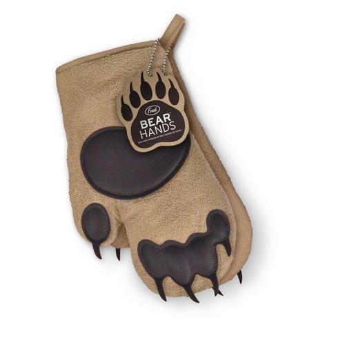 Genuine Fred BEAR HANDS Oven Mitts - Quality Cotton with Heat Resistant Silicone - Fun & Function Kitchen Gadgets - Funny White Elephant Gift - Great Gift for Home Cooks, Bakers, & Animal Lovers -