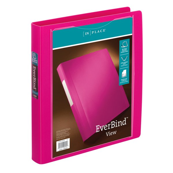 Office Depot® Brand EverBind™ View 3-Ring Binder, 1" D-Rings, Pink