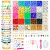 Dowsabel Clay Beads Bracelet Making Kit for Beginner, 5000 Pcs Preppy Polymer Clay Beads with Charms Kit for Jewelry Making, DIY Arts and Crafts Birthday Gifts Toys for Kids Age 6-13