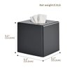 Y-in Hand Tissue Box Cover, Square Facial Tissue Holder Storage for Bathroom Vanity, Countertops, Dressers, Night Stand, Parlors and Offices - Black