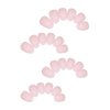 Almond Press on Nails Short,Pink White Fake Nails Solid Color RIICFDD Oval False Nails Artificial Nails Glossy Stick on Nails Full Cover Reusable Glue on Nails for Women Acrylic Nails 24 Pcs