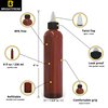 BRIGHTFROM Twist Top Applicator Bottles 8 OZ, Squeeze Empty Plastic Bottles, Black Nozzle, BPA-Free, PET, Refillable, Open/Close Nozzle - Multi Purpose (Amber) Pack of 3