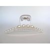 Generic Clear transparent white pearl hair claw clip for medium/fine hair