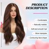 EMMOR Long Mixed Brown Wavy Wig for Women Lace Front Wigs Natural Looking 26 Inch Middle Part Curly Wig Heat Resistant Synthetic Wigs for Daily Party Use