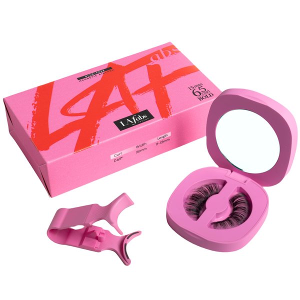 LAfabs Magnetic Eyelashes with Applicator Kit, Upgraded Soft Magnetic Lashes without Eyeliner - Reusable 50+ Times, No Glue Short Wispy False Fake Eyelashes Waterproof - Bold Series,1 Set
