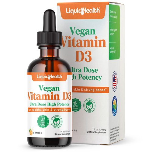 LIQUIDHEALTH Liquid Vitamin D3 5000 IU, Vitamin D Liquid Drops, Adults &amp; Kids, D3 Vitamin D Drops...