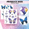 Konsait 12 Sheets Glitter Butterfly Temporary Tattoos for Women Girls Butterfly Face Tattoos for Women Eye Sticker Fairy Makeup Kids Tattoos Temporary For Girls Fairy Princess Party Favors