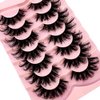 AMSDCN New 7Pairs Design Wet Manga Lashes 3D fluffy Eyelash Extensions Makeup Fashion Long Thick Natural Fake Eyelashes (108)