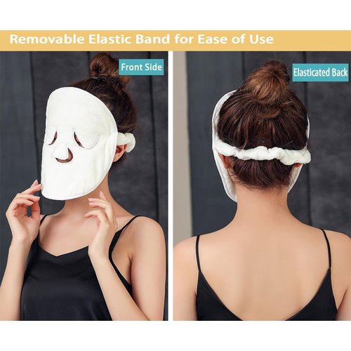 ASEANAO 3 holes Hot Compress Face Towel Masks Reusable Hot Cold Facial Steamer Towel for Skin Care,Moisturizing Face Steamer Beauty Facial Towel for Home and Beauty Salon (2 pcs)