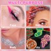 ZHISHUDL 6 Color Body Glitter Face Glitter Gel Silvery White Face Glitter Makeup Holographic Sequins Glitter Gel for Face Body Hair Nail Lip Glitter Gel