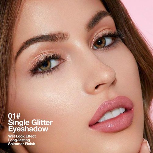 CAKAILA Single Gold Brown Glitter Shimmer Eyeshadow,Bright High Pigment Intense Monochrome Eye Shadow,Buildable Sparkly Eye Glitter Shimmer Finish,24 Hour Eye Makeup Longwear Waterproof,Blendable