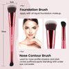 EVRCHGIEA Blending Brush for Makeup, Foundation Contour Concealer Brush Set, Foundation Brush for Liquid Makeup, Contour, Cream, Dual Sided Makeup Brushes Good for Travel