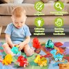 ALASOU 7 PCS Dinosaur Fantastic Creatures Toys with Playmat/Storage Bag|Baby Car Toys for 1 Year Old Boy Birthday Gift|1st Birthday Gifts for 6 12 18 Months|Stocking Stuffers for Toddler 1-3
