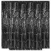 5 Pack Black Fringe Backdrop 3.2ft x 8.2ft Foil Curtain Tinsel Foil Fringe Curtains Backdrop Tinsel Backdrop Streamers for Birthday Curtain Party Decoration Wedding Christmas Decoration (Black)
