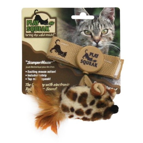 OurPets Play-N-Squeak Scamper Mouse Squeaking Cat Toy