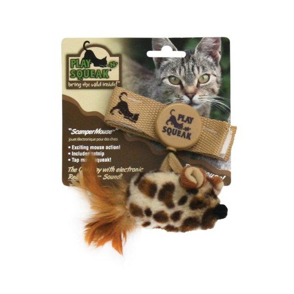 OurPets Play-N-Squeak Scamper Mouse Squeaking Cat Toy