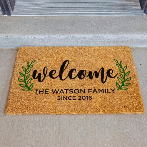 Housewarming Gifts for New Home, Personalized Door Mat, 3 Sizes - 6 Designs, Custom Doormat with Family Name, Customized Welcome Mat Outside for Front Door