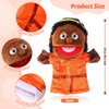 1 Pcs Family Hand Puppets 12 Inch Grandparents, Mom & Dad, Brother & Sister Plush Hand Puppet Toys Role-Play Toy Puppets for Kids Storytelling Imaginative Pretend Play Teaching Preschool(Black Mom)