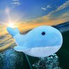Doindute Blue Plush Whale Stuffed Animal Toy, Soft Cuddly Plushie Hugger Toy for Boys & Girls, Birthday Gifts for Kids or Girlfriend, 10"