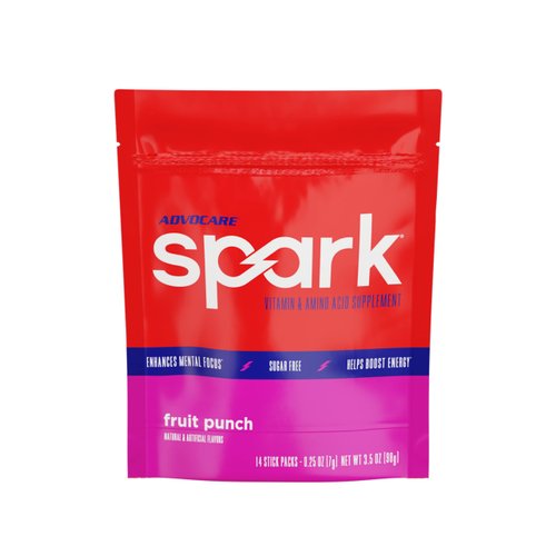 AdvoCare Spark Vitamin & Amino Acid Supplement - Focus & Energy Drink Powder Mix with Vitamin A, B-6, C & E - Also Includes L-Carnitine & L-Tyrosine - Fruit Punch, 14 Stick Packs