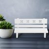 Zerodis 1/12 Scale Dollhouse Wooden Park Bench Simulation Miniature Furniture Chair Park Seat Mini Dollhouses Landscape Art DIY Craft Ornament Fairy Garden Decor Doll Toys Accessories (White)