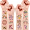 100 PCS Cute Funny Pastel Rainbow Unicorn Temporary Tattoos Sticker for Kids Rainbow Birthday Party Decorations Favors Supplies Decor Gifts Boys Girls Baby Shower Cute Fake Tattoo School Reward Themed