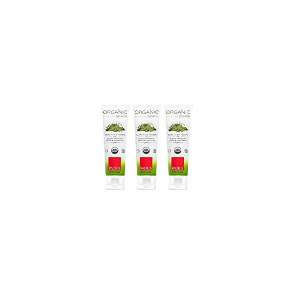 Toothpaste, USDA Organic Mint Aloe Neem, 3 oz, pack of 3