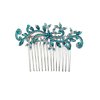 Faship Malibu Blue Teal Crystal Floral Hair Comb