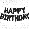 16 Inch Happy Birthday Balloon, Black Happy Birthday Balloons Banner Aluminum Foil Letters Balloons for Birthday Party Decorations Supplies