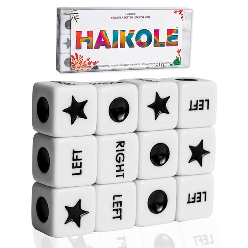 Haikole Left Center Right dice Game Dices 12 Pcs Standard Size Acrylic Dice,six Sided 16mm Standard Size Easy to Grip