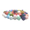Alenybeby 50pcs 14mm Silicone Polyhedron Pearl Beads for Pen Silicone Icosahedron Beads for Keychain Mom Woman Lanyards Making DIY Craft Jewelry Beading Accessory