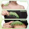 Geiserailie 2 Pieces Jade Combs Massage Stone Hair Comb Guasha Scraping Scalp Comb Facial Massage Tool Multifunctional Handheld Head Tools for Valentine's Day Mother's Day Gift (Elegant Style)